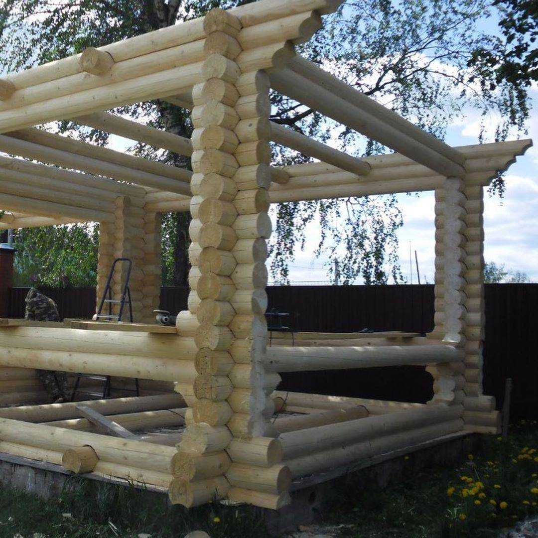 Беседки из бревна – виды, плюсы и минусы