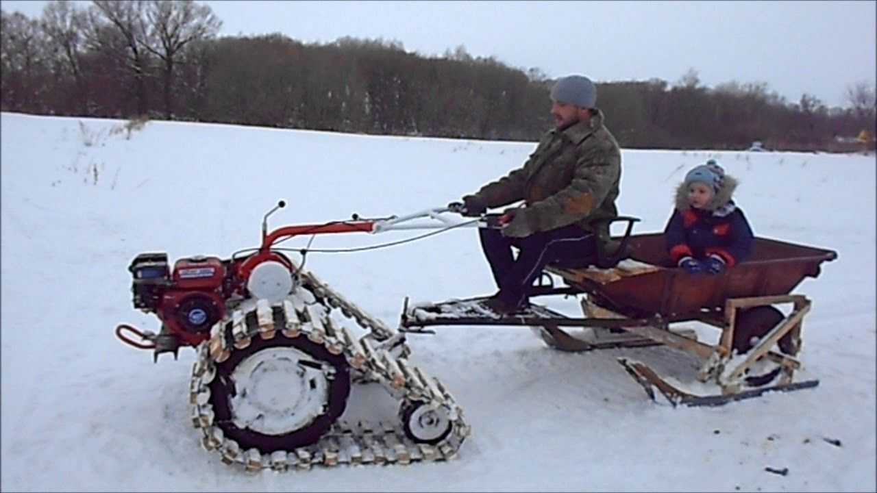 Самодельный снегоход из мотоблока на гусинецах - мотоблок и культиватор своими руками