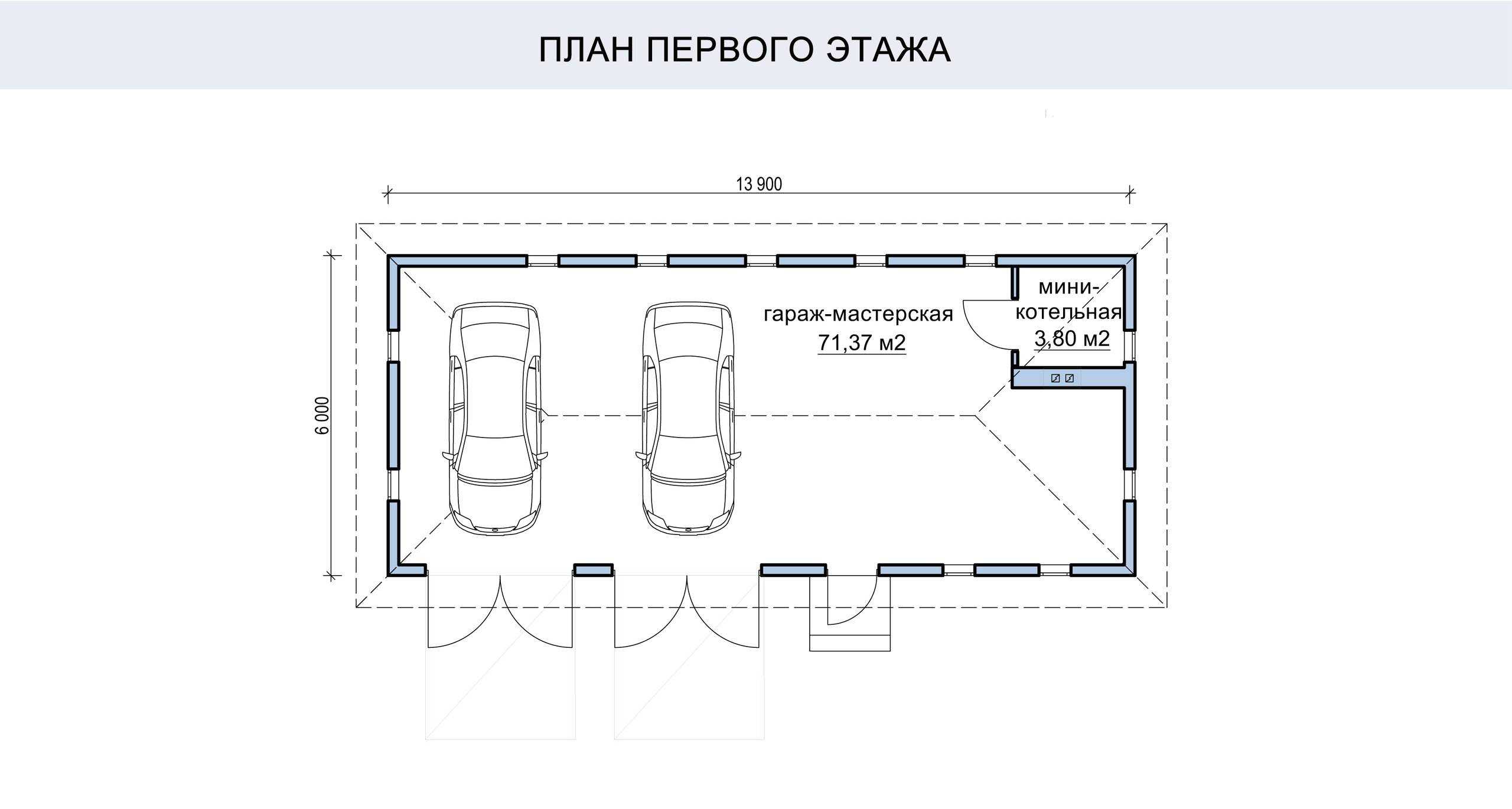 Проекты гаражей на две машины с мансардой —  этапы создания